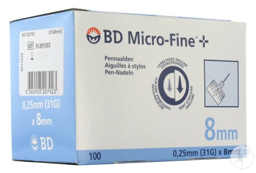 BD Micro-Fine + 8mm pennaald 31G 0,25 x 8 mm