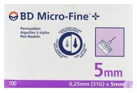BD Micro-Fine + 5mm pennaald 31G 0,25 x 5 mm