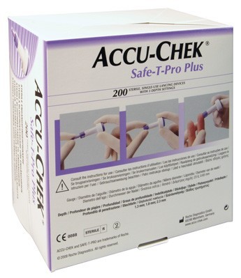 Lancetten Accu-check Safe T-Pro Plus (200 stuks)