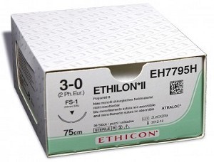 Ethilon II usp2/0 45cm FS-1 blauw EH7826H